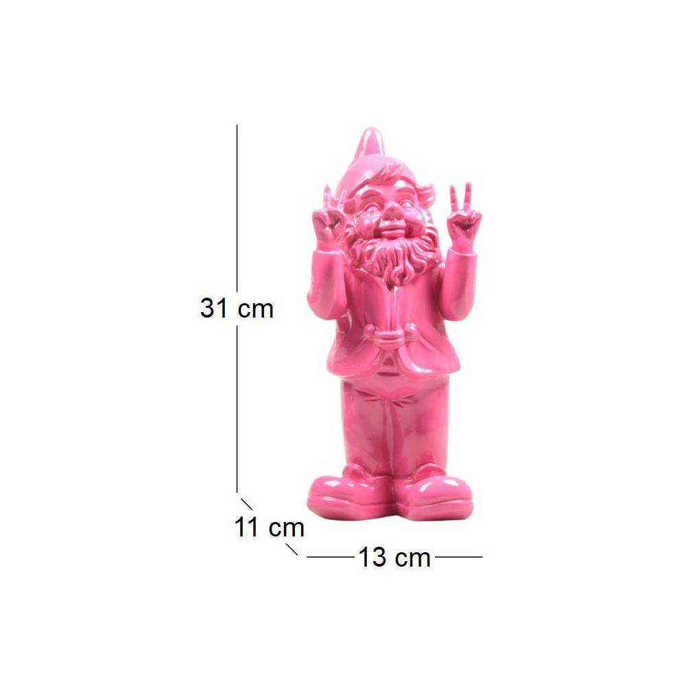 Stoobz - Nain de jardin en résine 13 x 11 x 31 cm Peace Stoobz - Imagen 3