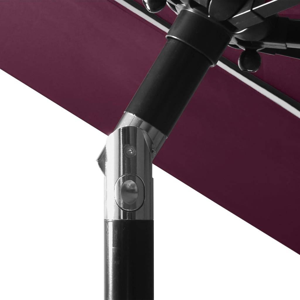Vidaxl - Parasol de jardin à 3 niveaux mât en aluminium rouge bordeaux vidaXL 313872 - Imagen 5