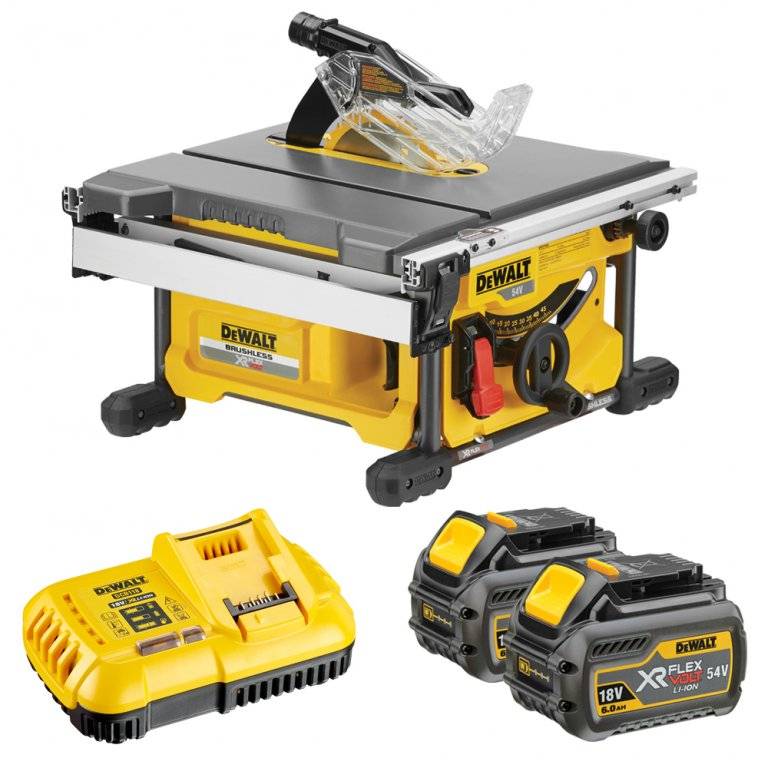 Scie à table DEWALT - FLEXVOLT - 54 V XR - 2 Batteries, chargeur - DCS7485T2