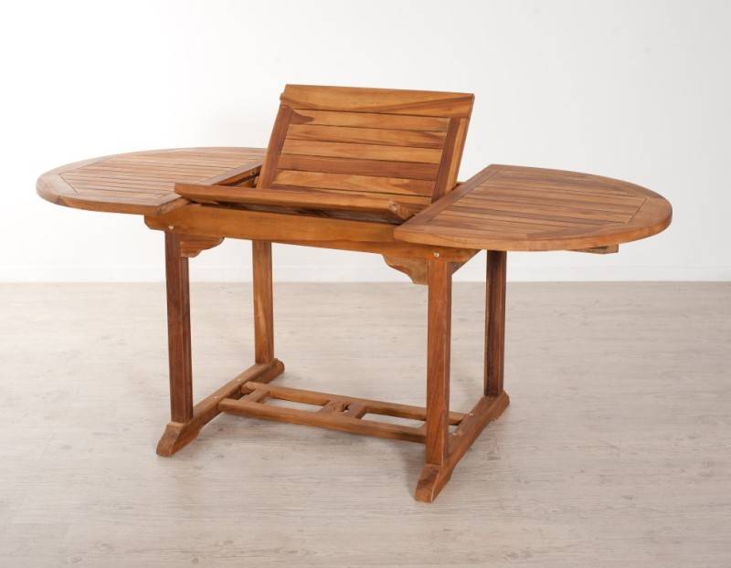Macabane - MAEVA - Table de jardin 4/6 pers. ovale ext. 120/180cm bois Teck huilé - Imagen 4