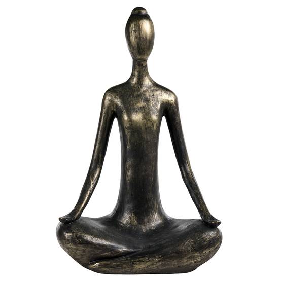 Beliani - Statue de jardin Oxyde de magnésium Noir/doré YOGHINA - 38x21x60- Beliani - Image 4