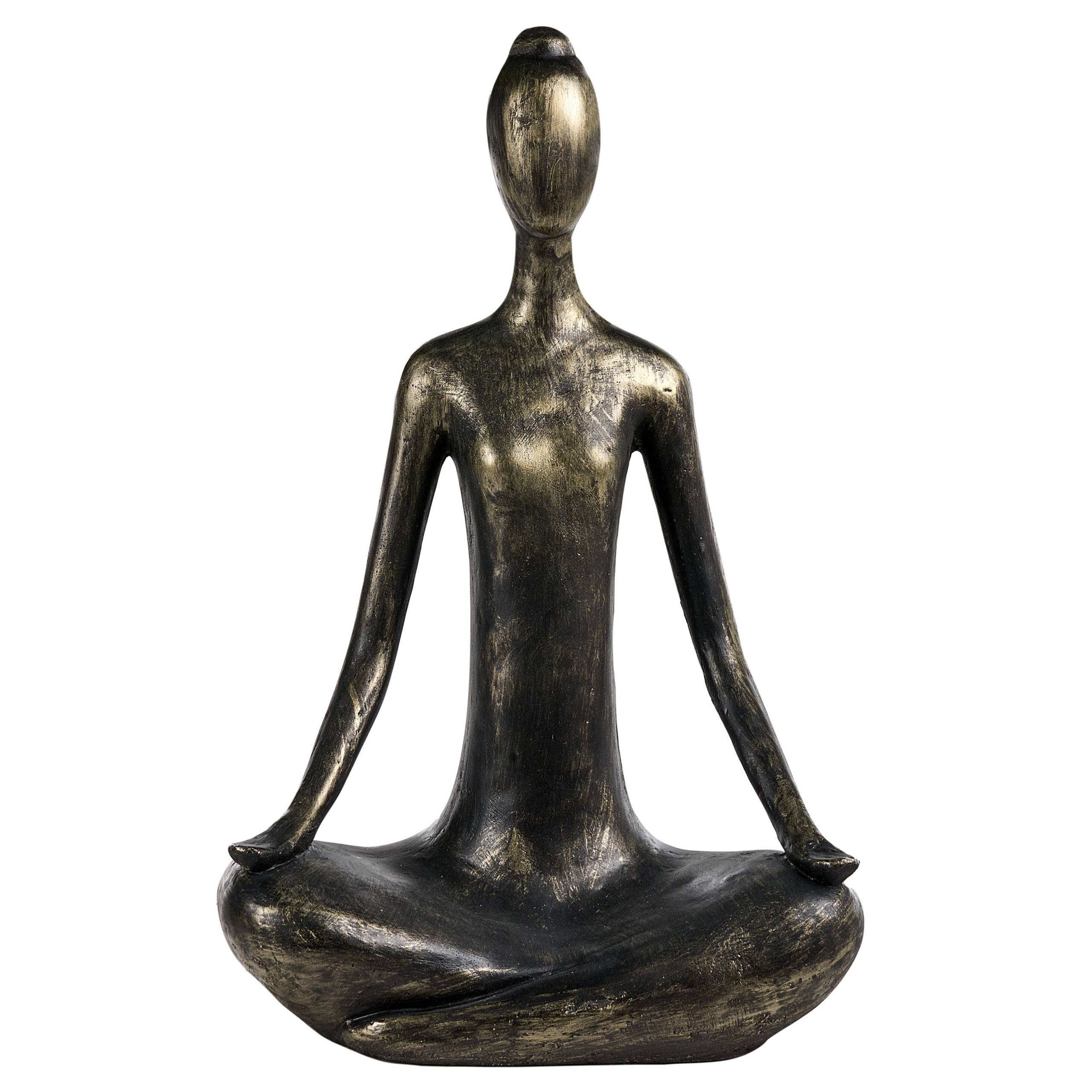Beliani - Statue de jardin Oxyde de magnésium Noir/doré YOGHINA - 38x21x60- Beliani - Image 4