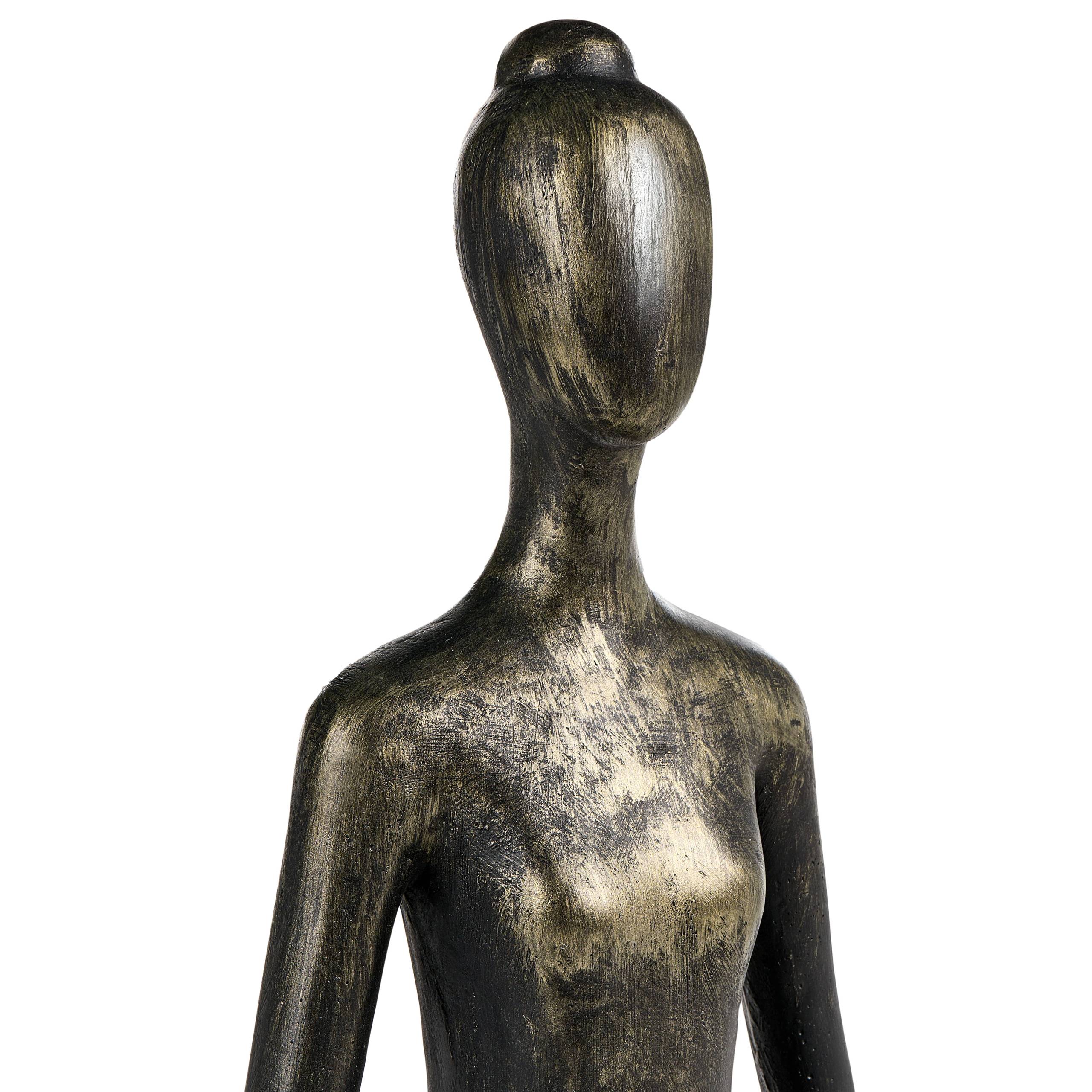 Beliani - Statue de jardin Oxyde de magnésium Noir/doré YOGHINA - 38x21x60- Beliani - Image 6