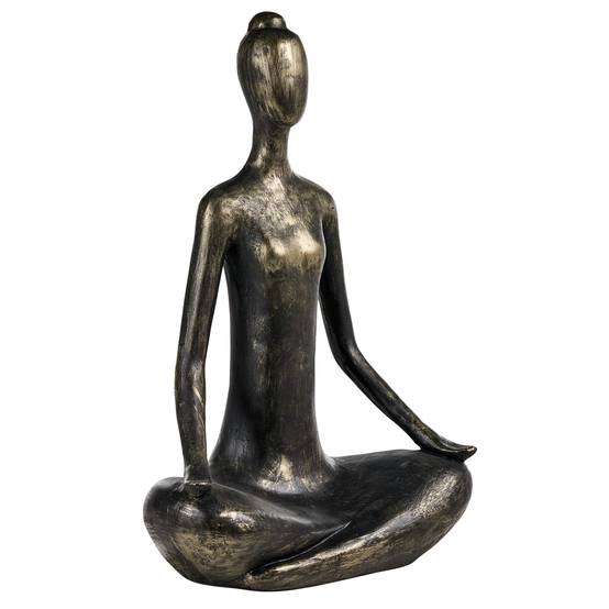 Beliani - Statue de jardin Oxyde de magnésium Noir/doré YOGHINA - 38x21x60- Beliani - Image 2