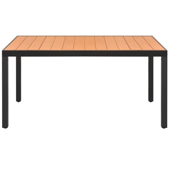Table de jardin Aluminium et WPC Marron 150 x 90 x 74 cm - PANGIVO - Image 2