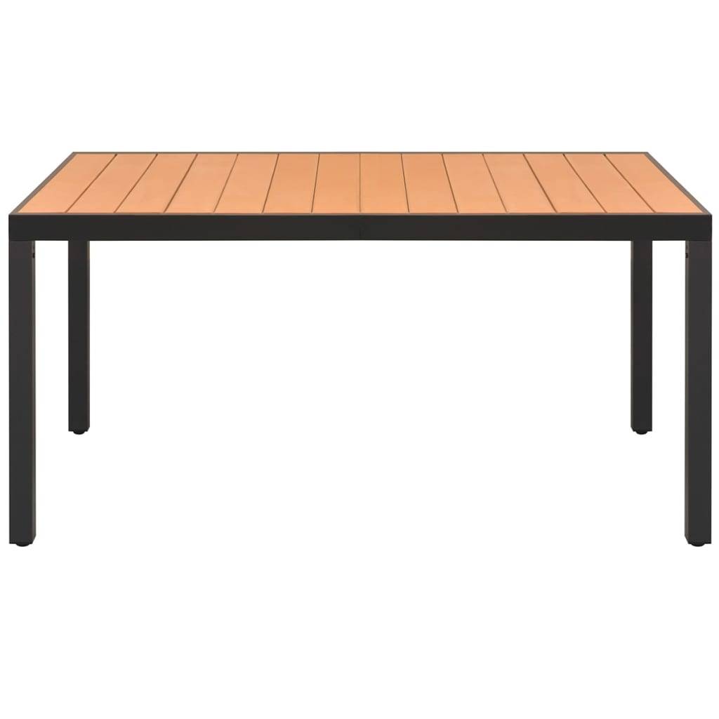 Table de jardin Aluminium et WPC Marron 150 x 90 x 74 cm - PANGIVO - Image 2