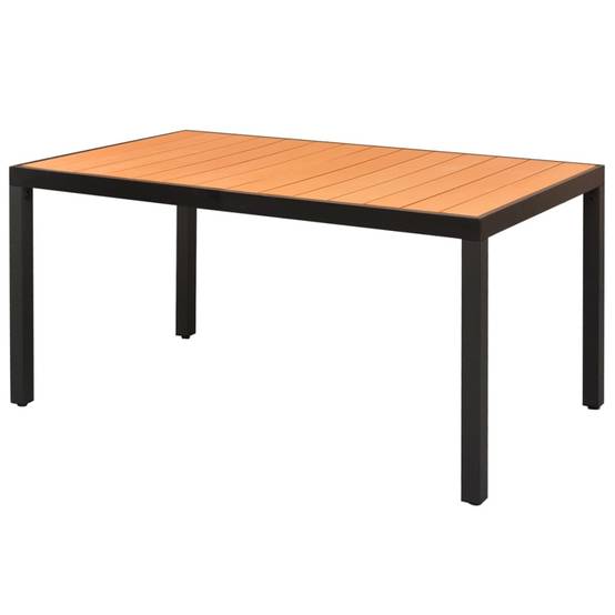 Table de jardin Aluminium et WPC Marron 150 x 90 x 74 cm - PANGIVO - Image 1