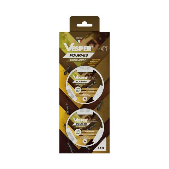 Vesper - 2 boites pré-appâtées pour fourmis - 25m²/boîte - Action radicale Vesper