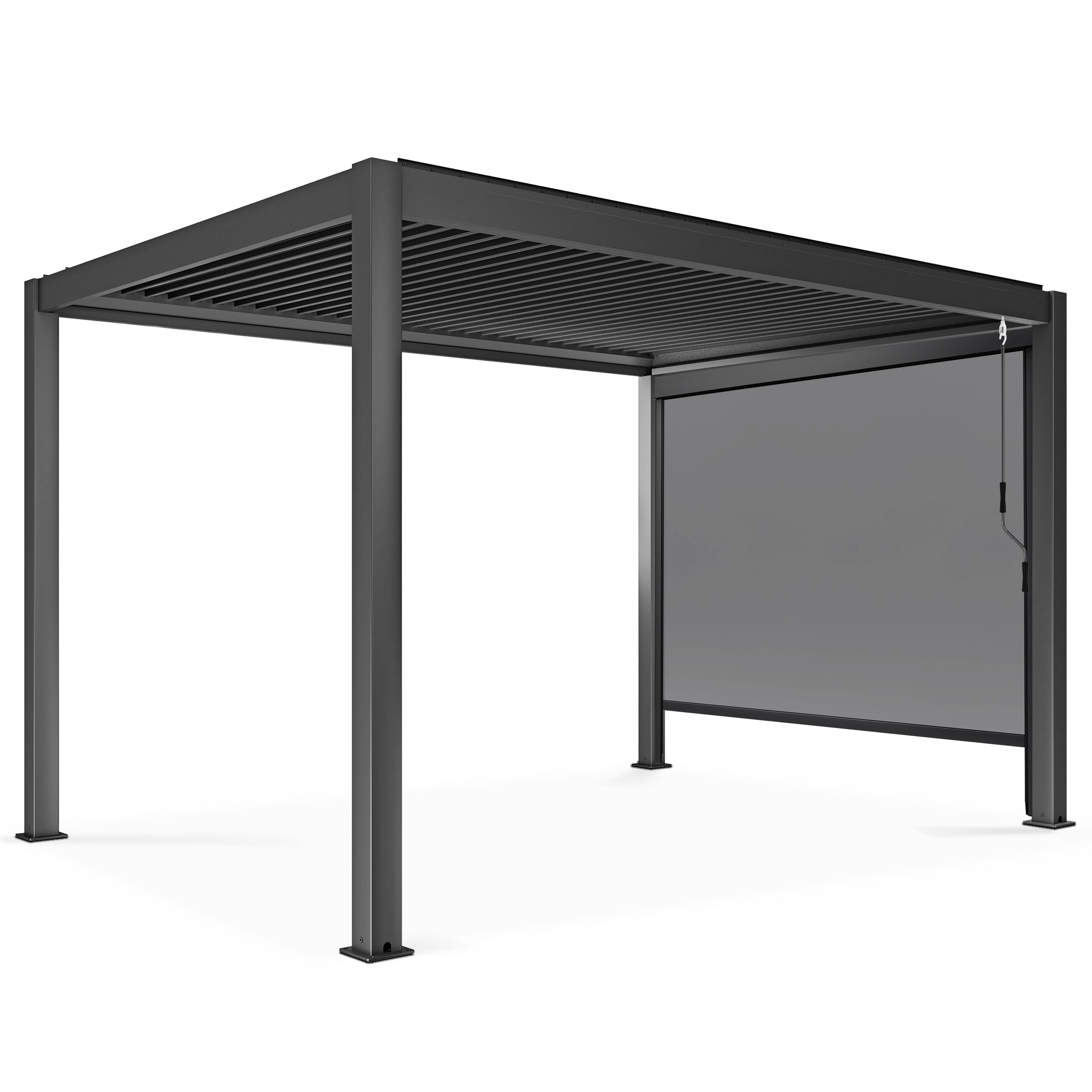 Oviala - Pergola bioclimatique 3x4m autoportée avec 1 store 2,66 x 2,34 m Athenes - Oviala - Image 2