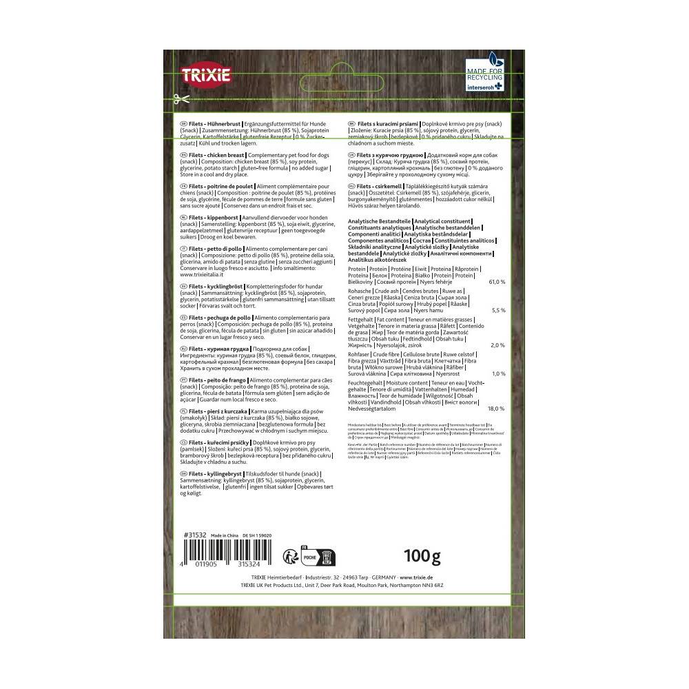 Trixie - Trixie - Un sachet friandise chien a la poitrine de poulet 100 g - Imagen 3