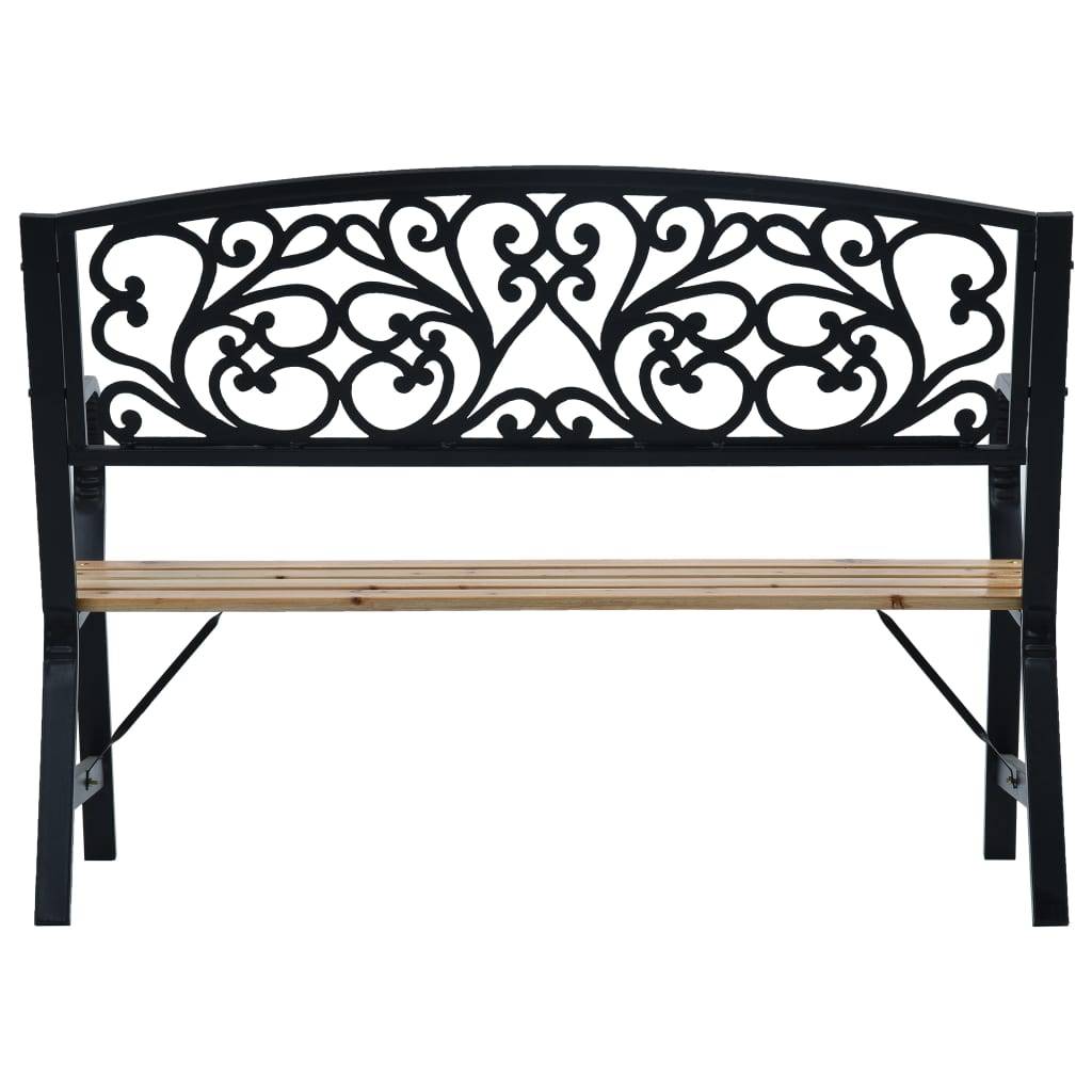 PANGIVO - Banc de jardin bois et acier naturel 120 x 56 x 87 cm - PANGIVO - Image 3