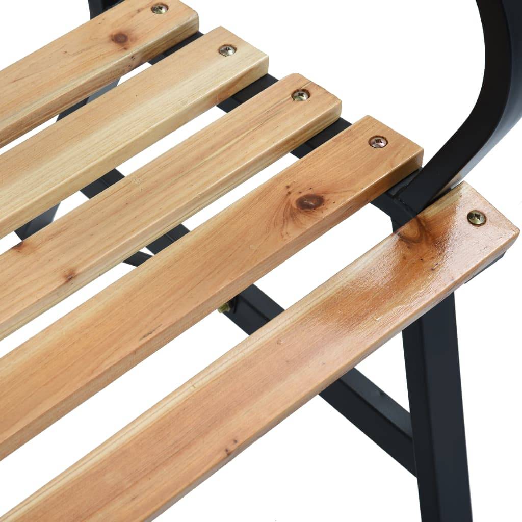 PANGIVO - Banc de jardin bois et acier naturel 120 x 56 x 87 cm - PANGIVO - Image 6