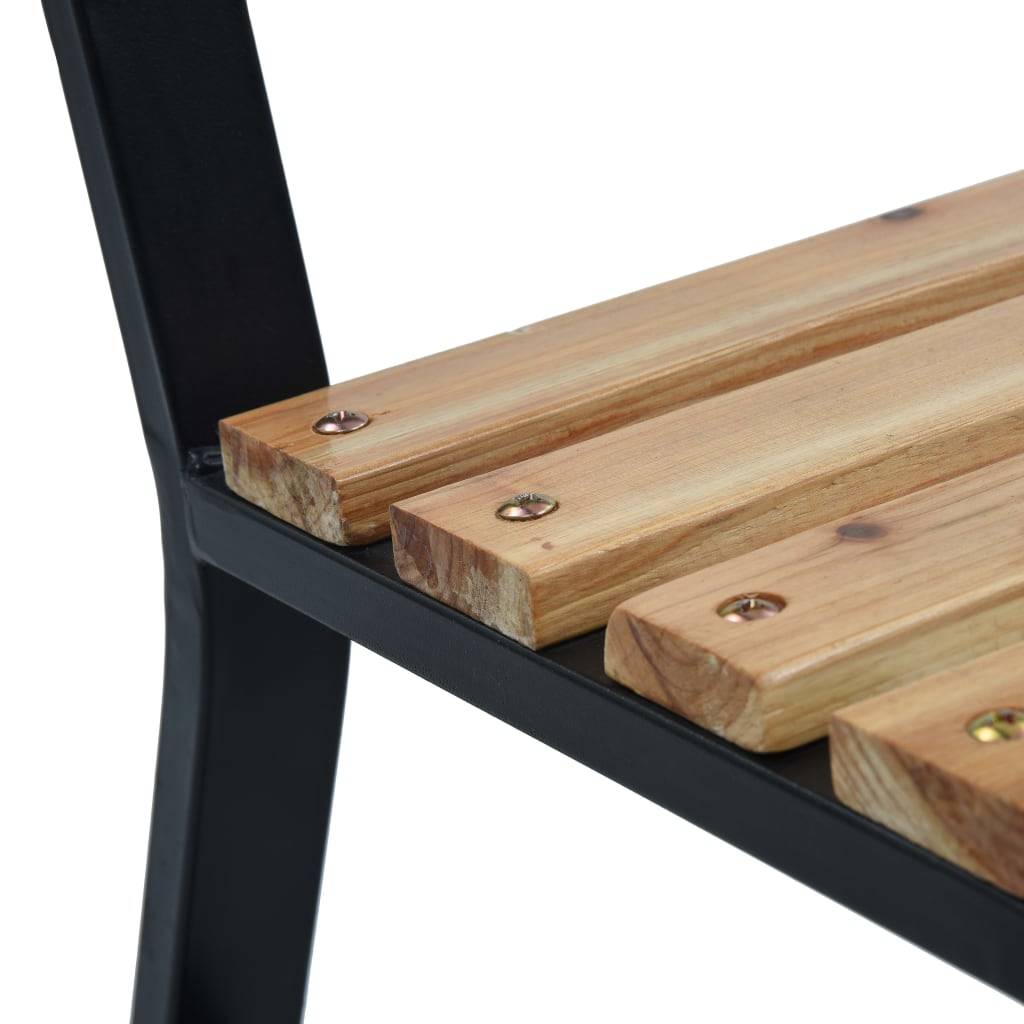 PANGIVO - Banc de jardin bois et acier naturel 120 x 56 x 87 cm - PANGIVO - Image 5