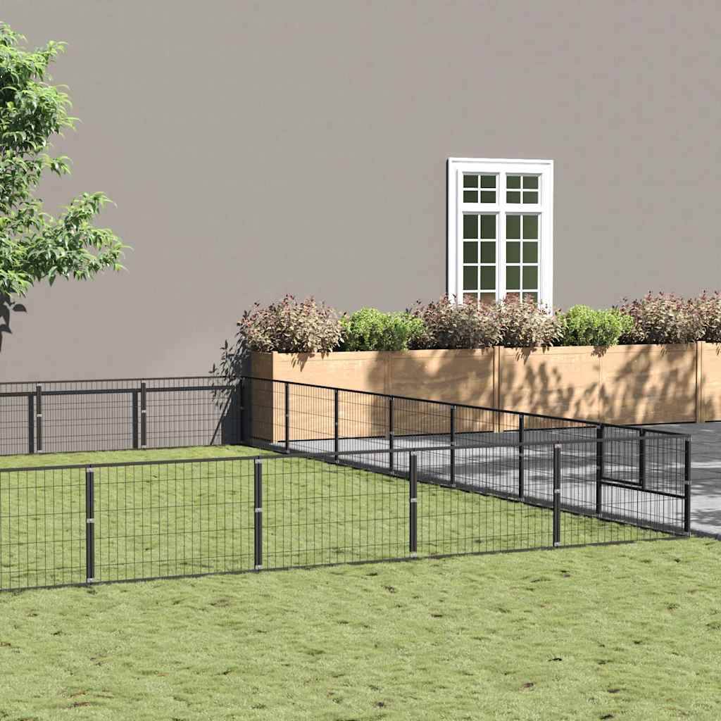 Vidaxl - Chenil Noir 56 m² Acier vidaXL 3082180 - Imagen 1