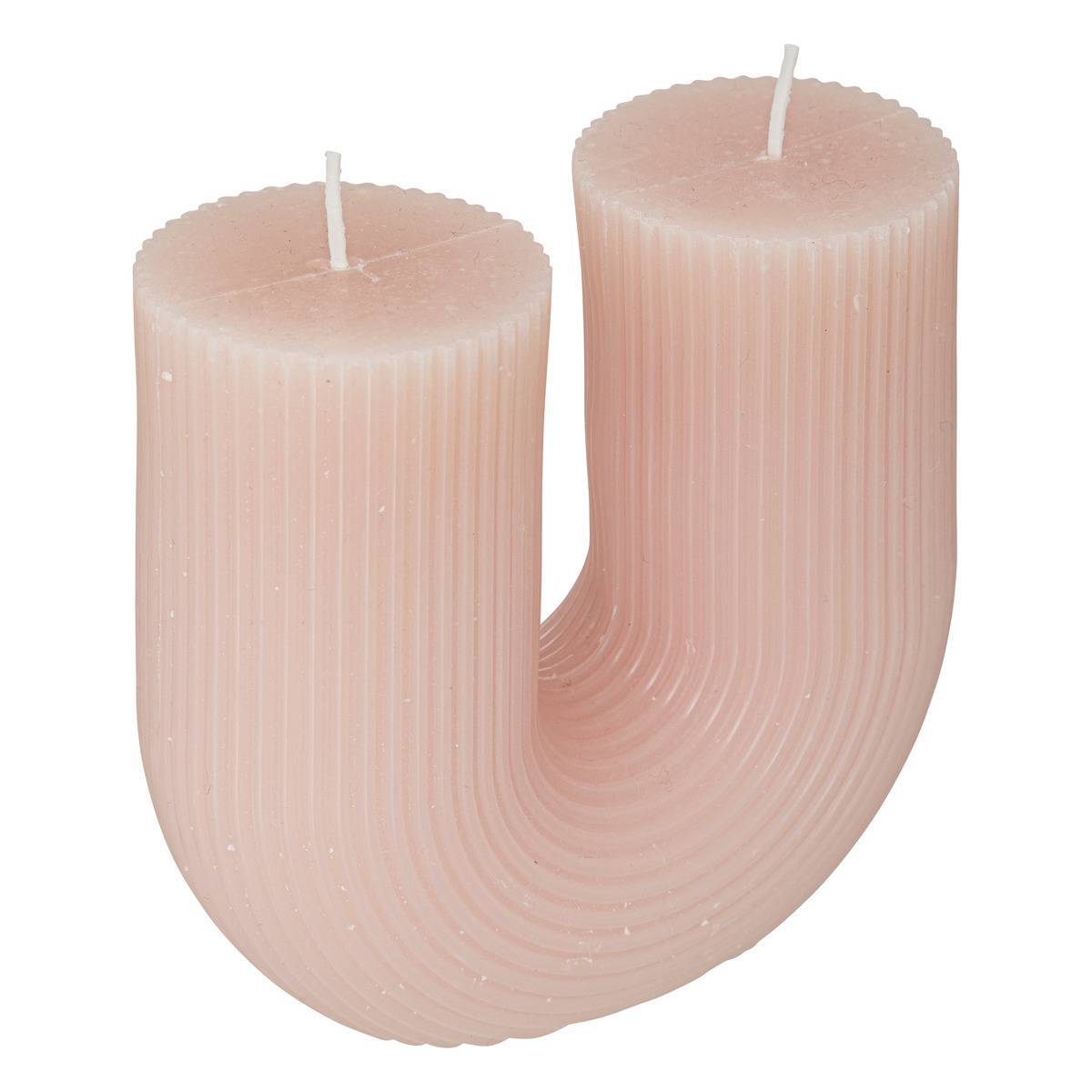 Atmosphera - Bougie en U "Demi" H12cm rose - Atmosphera Créateur d'intérieur - Imagen 1
