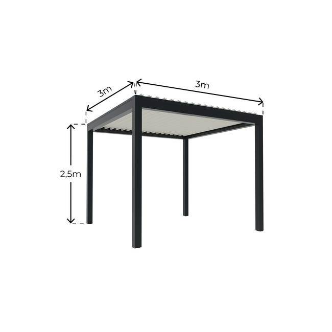 Pergola Bioclimatique Autoportante Motorisée Aluminium 3x3 Blanc O ORIAL France - Image 3