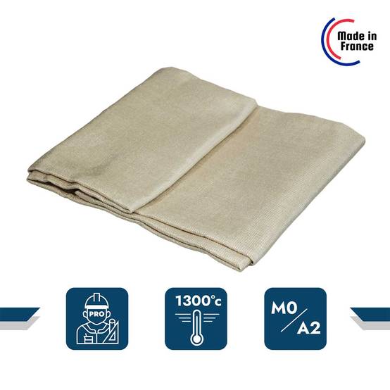 Toile Anti-Chaleur 0,9x1 m 1300SD0 - Performance 1300 degrés - Bâche de protection Soudure Ignifugée M0 Made In France TECPLAST - Imagen 2