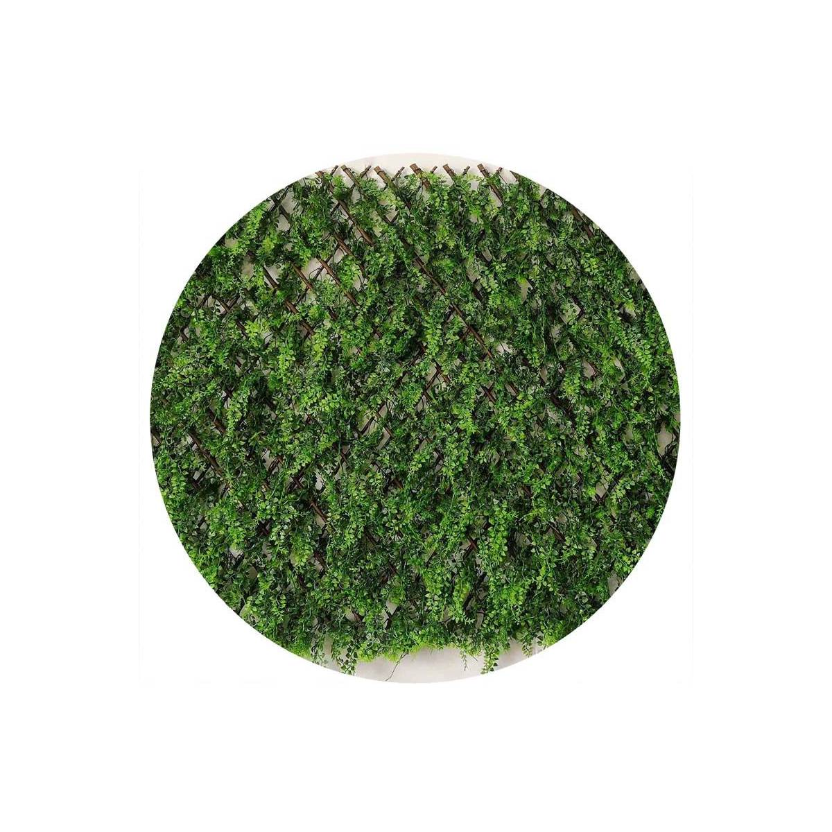 Treillis en bois de saule et feuilles de fougère artificielles - Imagen 1