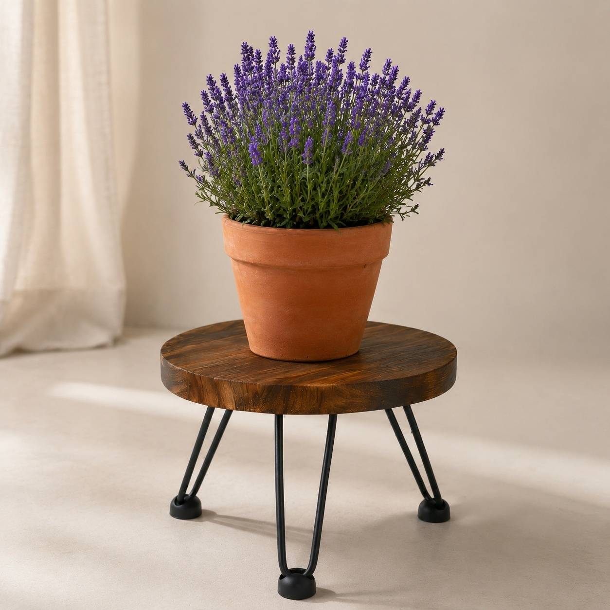 Support de Plante Bois et Métal Antidérapant Polyvalent Intérieur Extérieur - Image 9