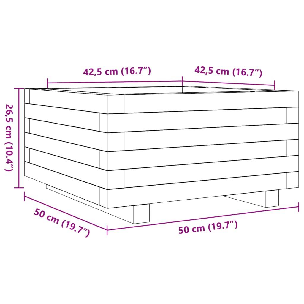 Maison Chic - Jardinière, Bac à fleurs, Pot de fleurs 50x50x26,5 cm bois de pin imprégné - Imagen 10