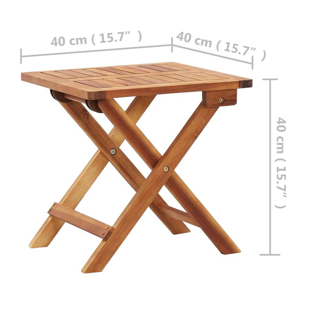 PANGIVO - Table pliable de jardin Bois d'acacia massif 40 x 40 x 40 cm - PANGIVO - Image 6