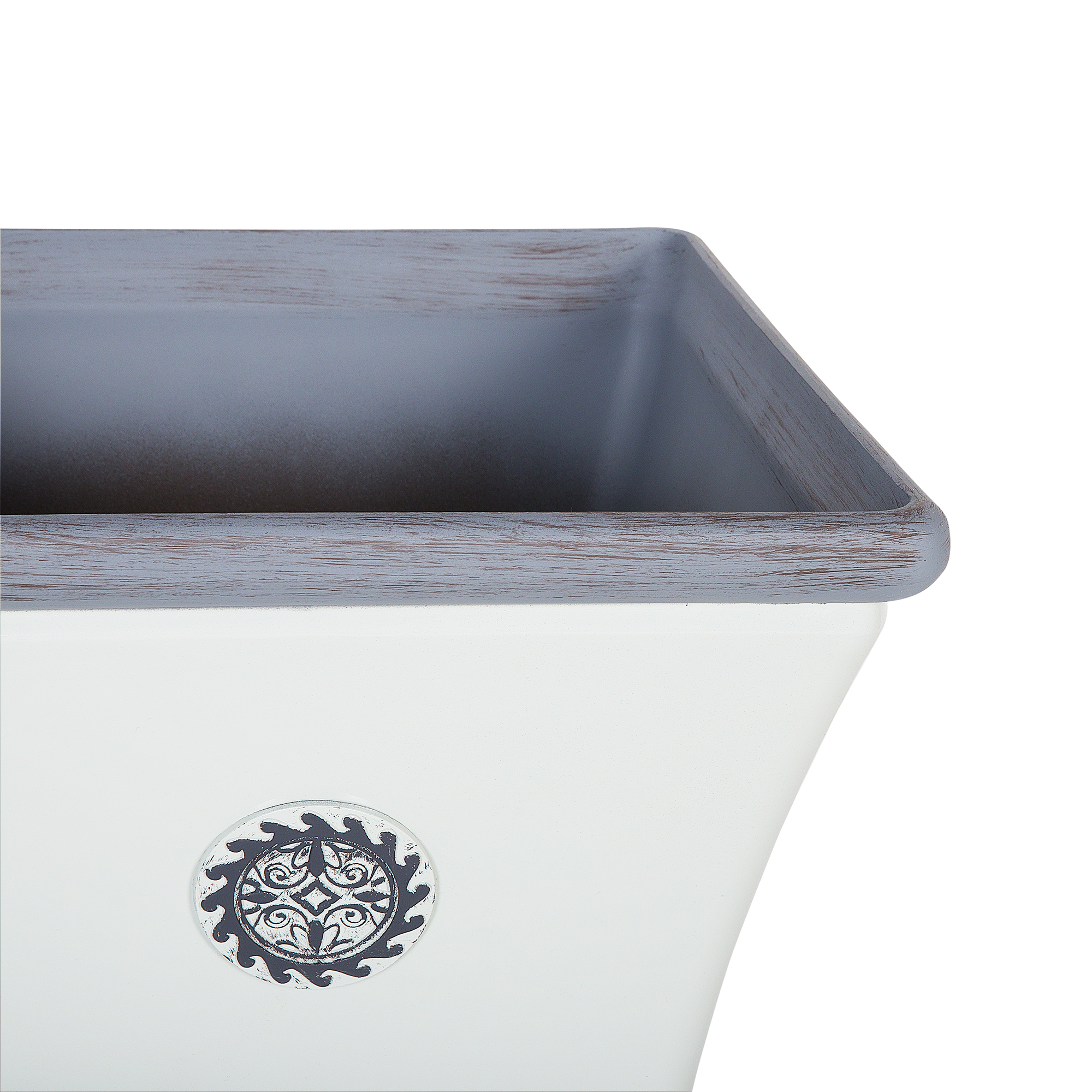 Beliani - Cache-Pots Blanc et Bleu en Fibre d'Argile et de Verre 37 x 37 x 35 cm Pot de Fleurs Elégant au Design Traditionnel Lot de 2 - Imagen 5