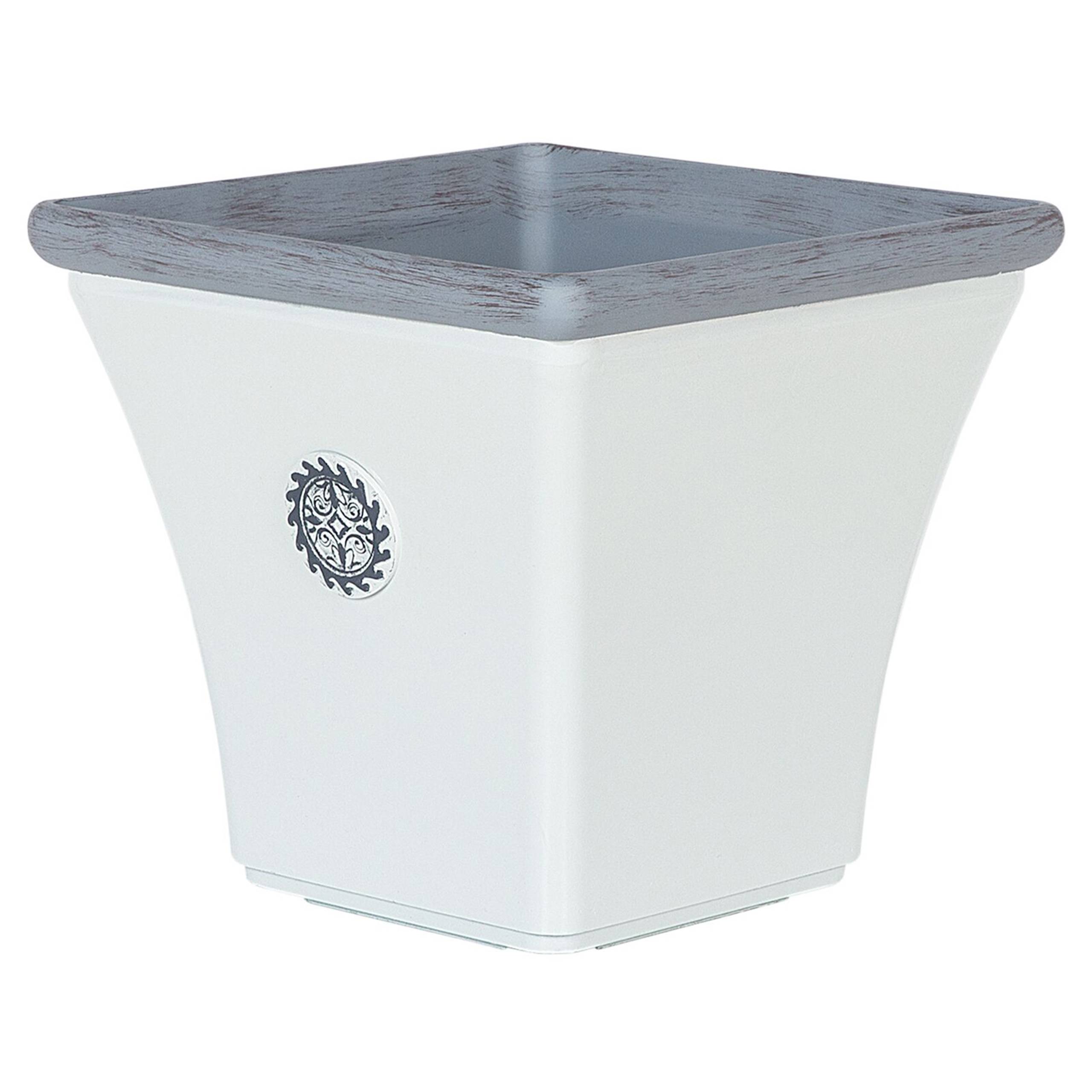 Beliani - Cache-Pots Blanc et Bleu en Fibre d'Argile et de Verre 37 x 37 x 35 cm Pot de Fleurs Elégant au Design Traditionnel Lot de 2 - Imagen 4