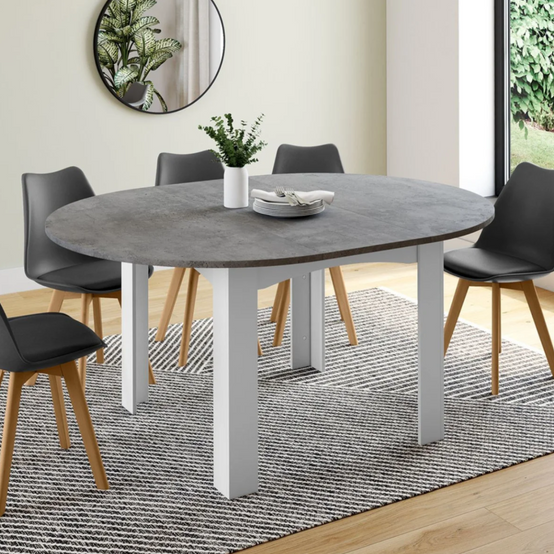 Table Ronde Extensible Effet Marbre sur Table Ronde Extensible Effet Marbre sur