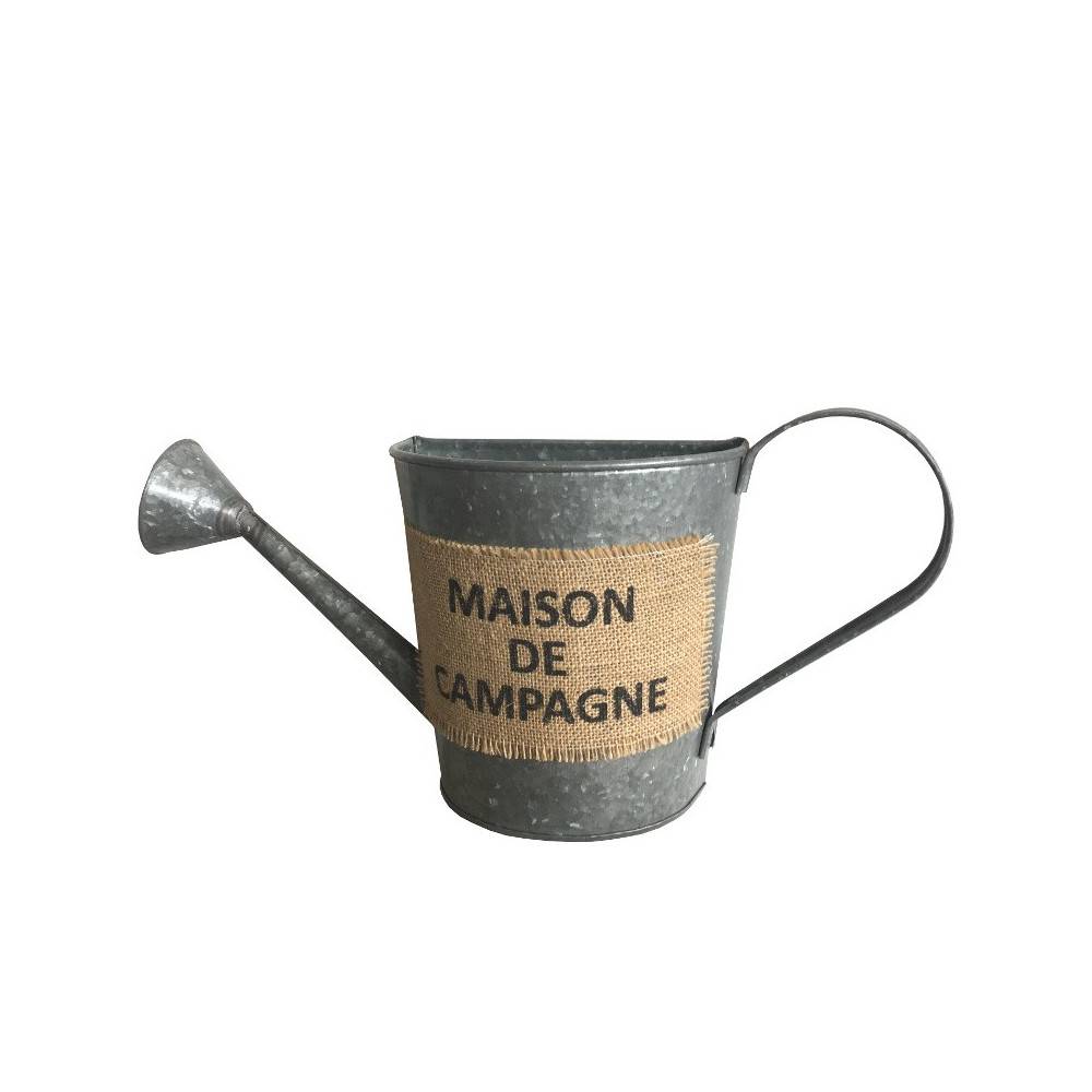 Jardinière extérieure murale porte plante arrosoir zinc gris 50cm Chemin de campagne - Imagen 1