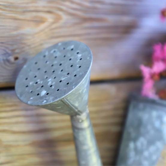 Jardinière extérieure murale porte plante arrosoir zinc gris 50cm Chemin de campagne - Imagen 5
