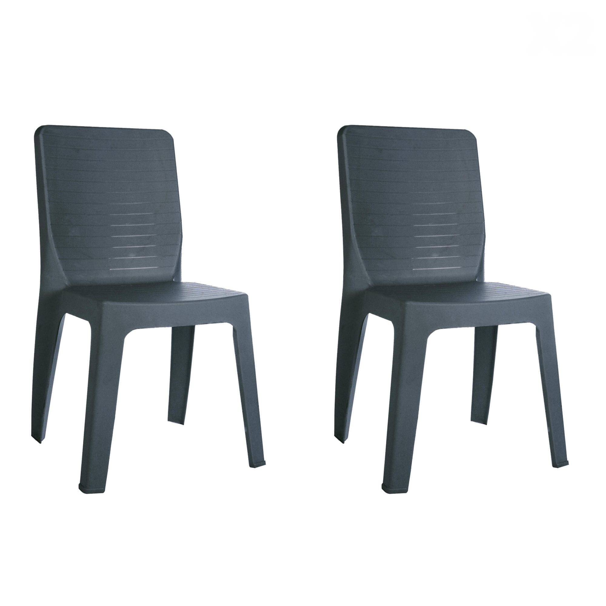 Garbar - Chaises Iris garbar plastique gris (Lot de 2) - Image 1