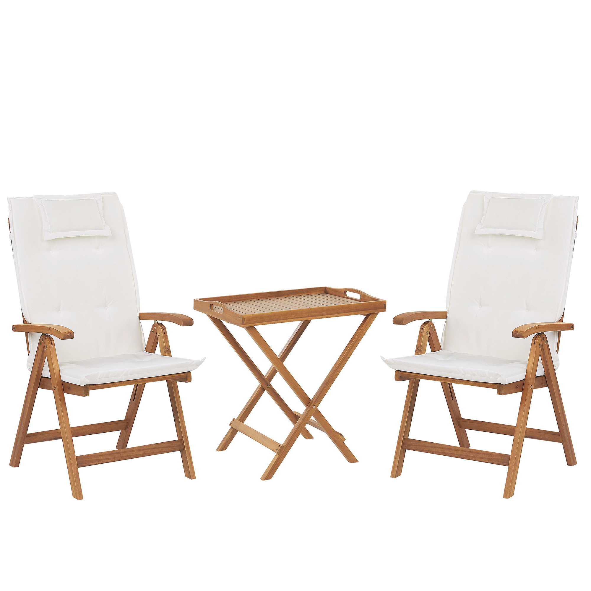 Beliani - Set de bistrot Acacia Blanc cassé JAVA Beliani - Imagen 1
