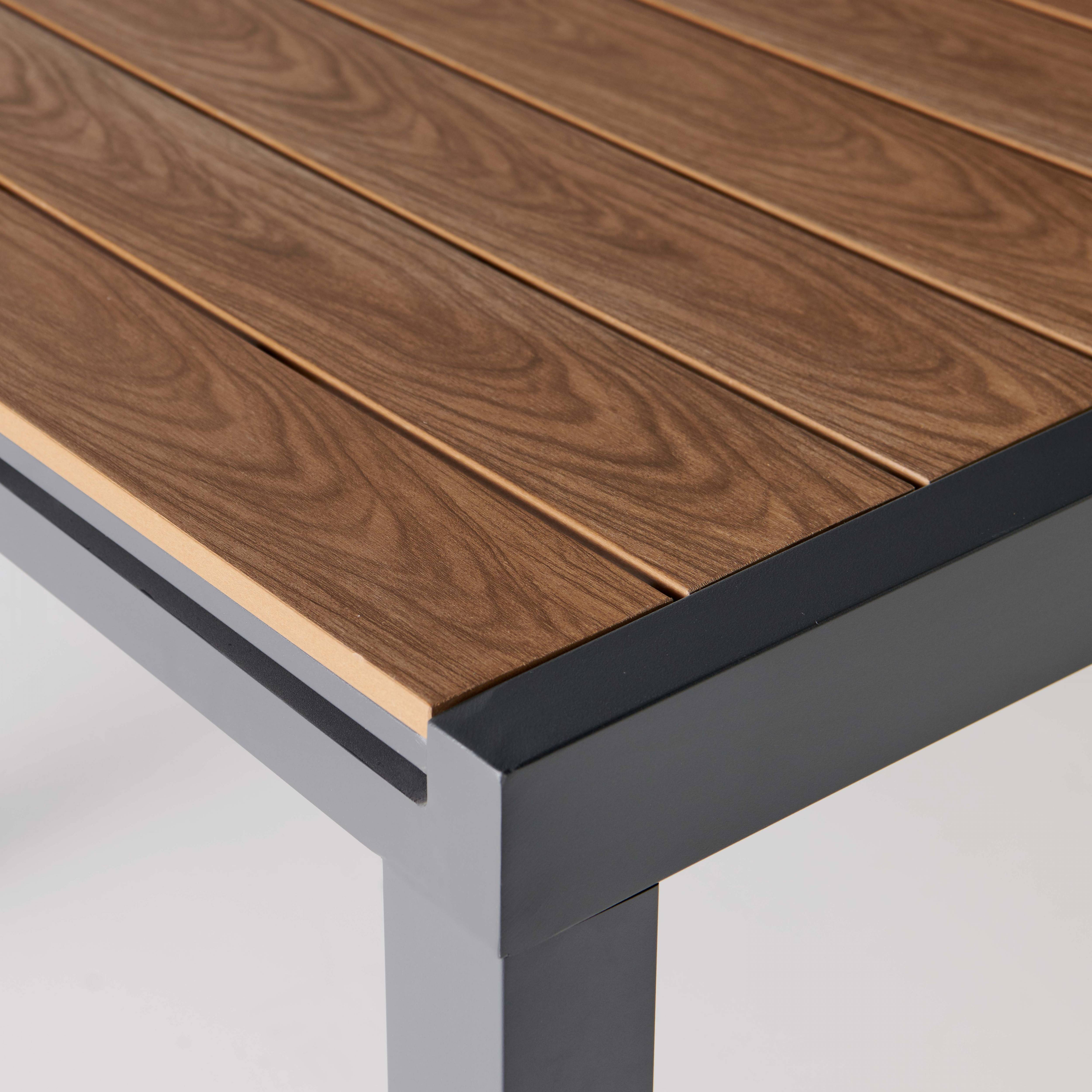 Oviala - Table extensible en aluminium et bois synthétique marron 10 places Nimes - Oviala - Imagen 6