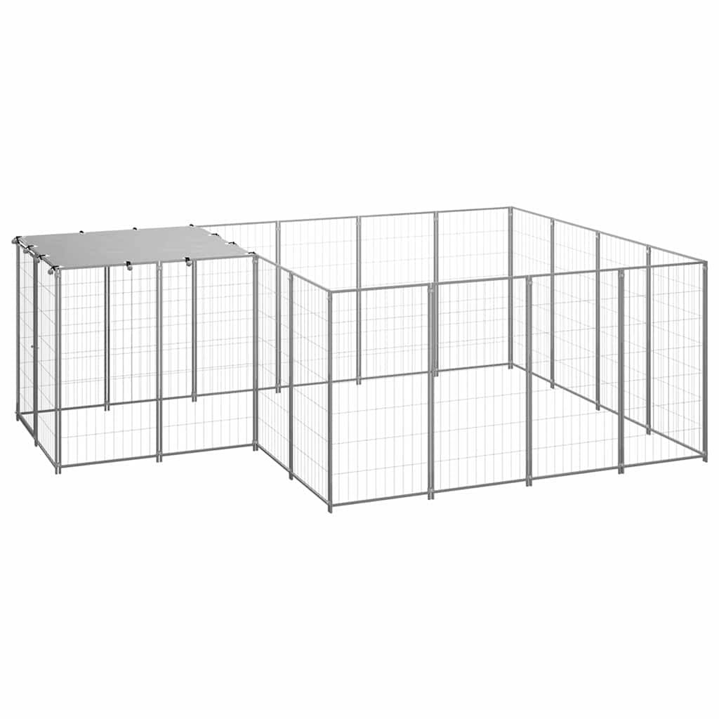 Vidaxl - Chenil Argenté 6,05 m² Acier vidaXL 3082208 - Imagen 1