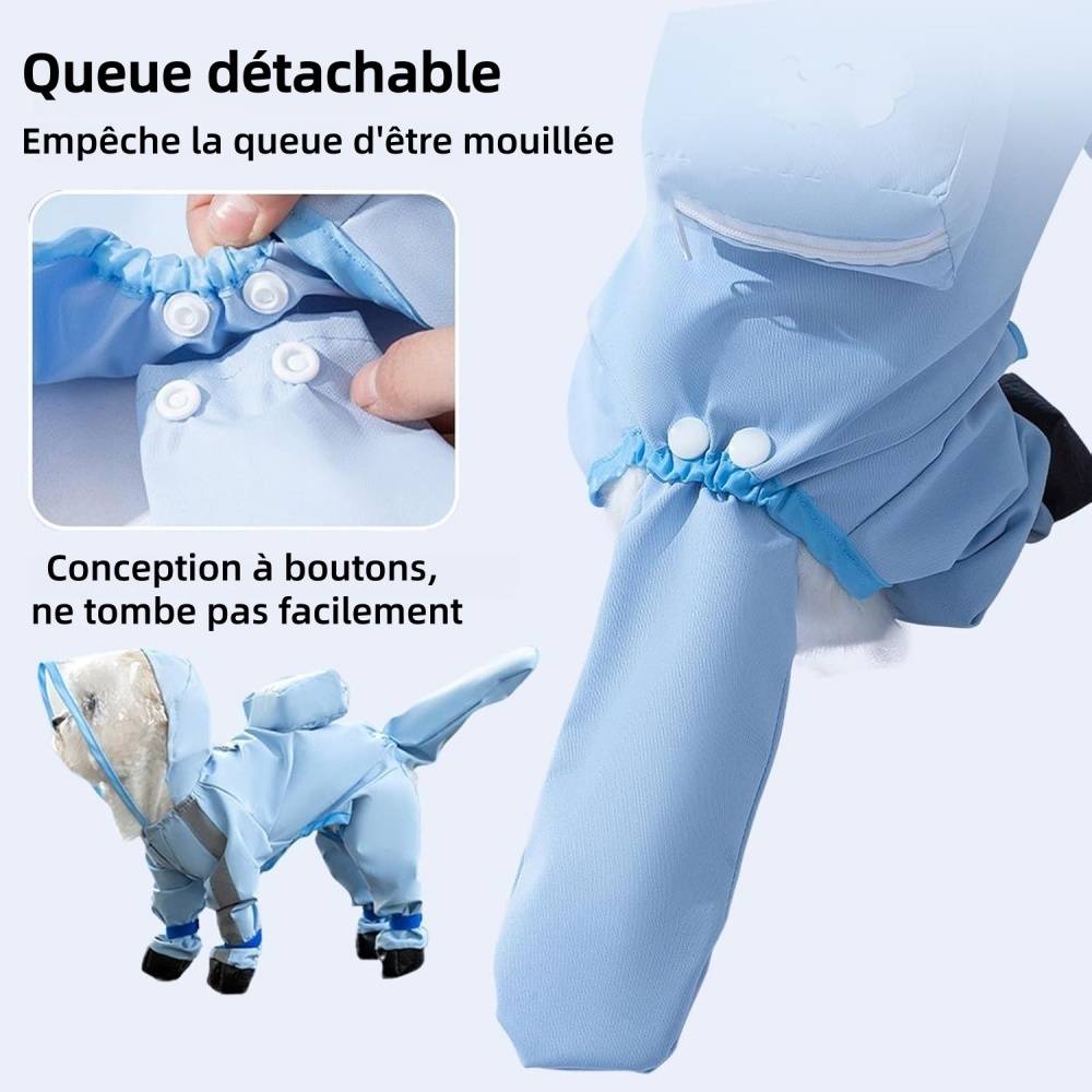 Manteau De Pluie Pour Chiens L Imperméable, Bandes Réfléchissantes & Sangle Magique - Lytech - Image 3