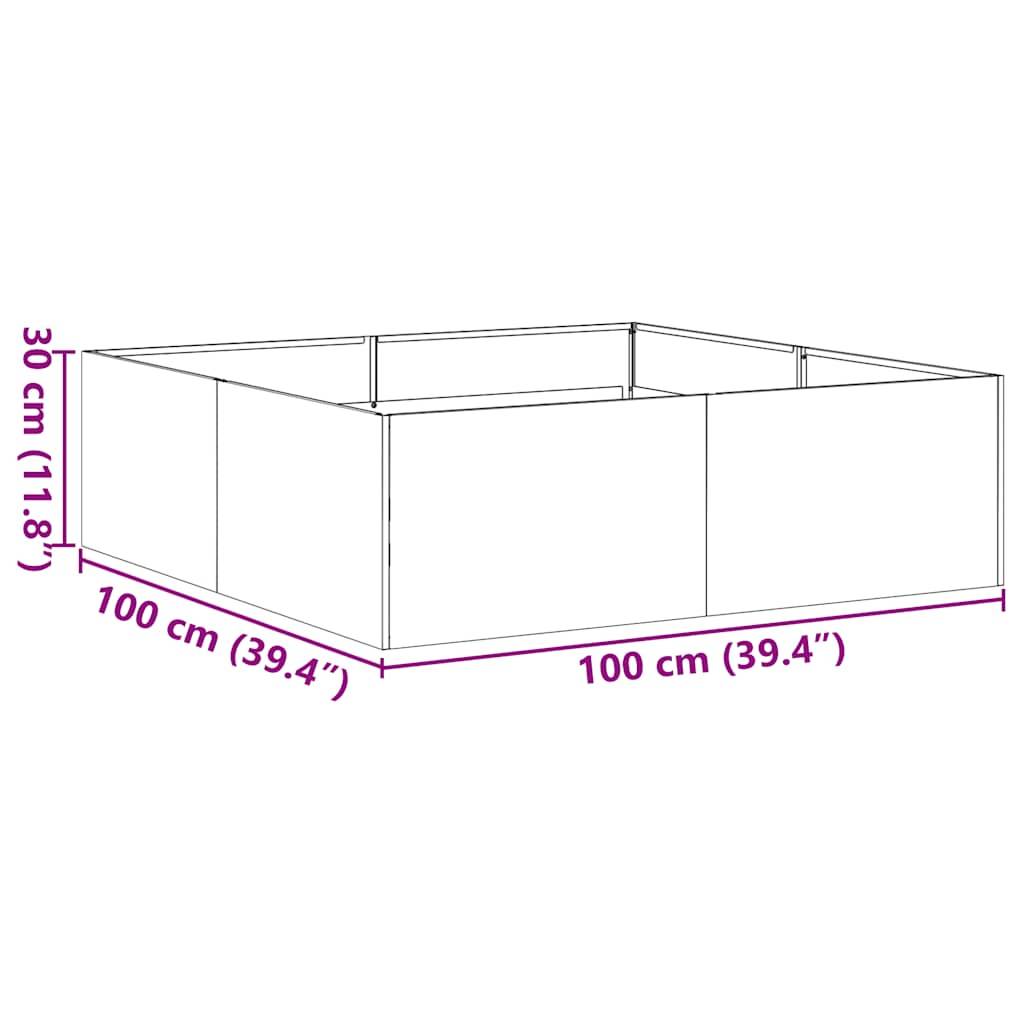 Jardinière acier inoxydable argenté 100 x 100 x 30 cm - PANGIVO - Image 9