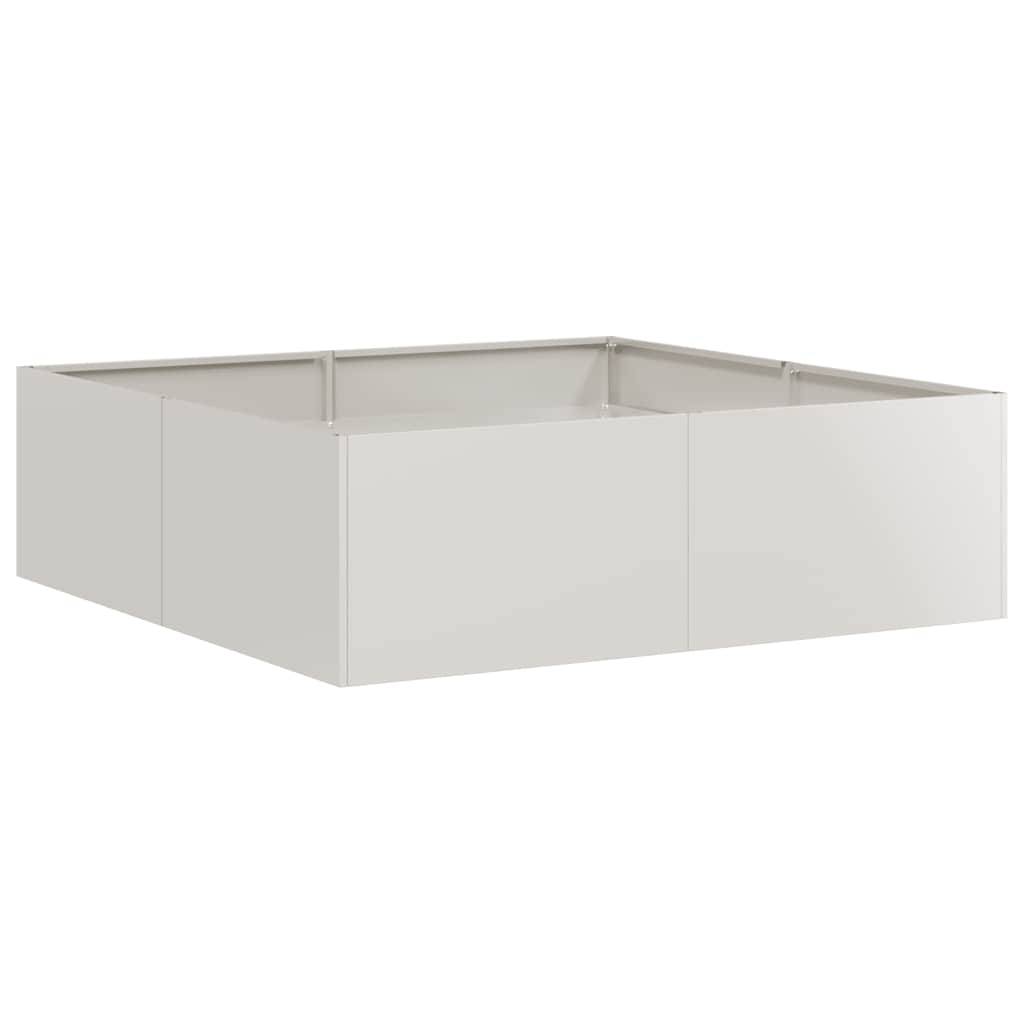 Jardinière acier inoxydable argenté 100 x 100 x 30 cm - PANGIVO - Image 2