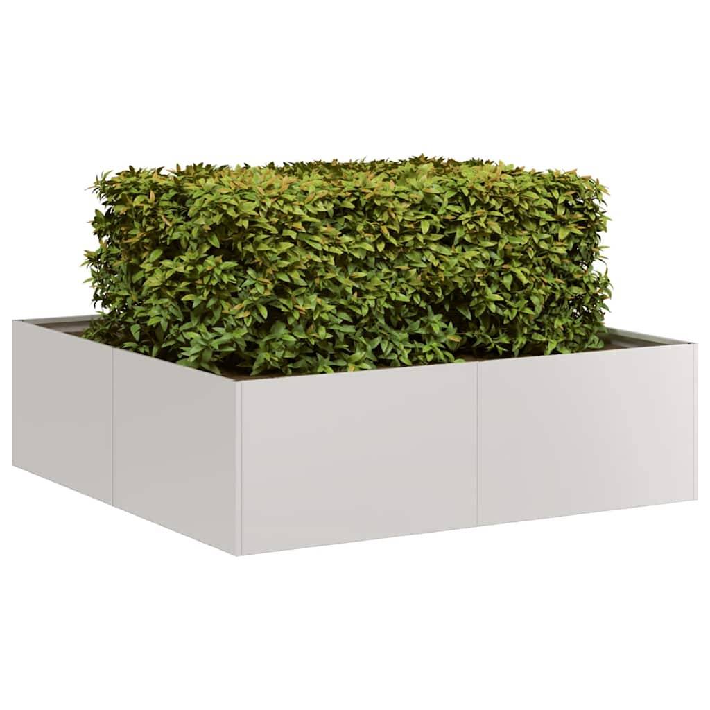 Jardinière acier inoxydable argenté 100 x 100 x 30 cm - PANGIVO - Image 1