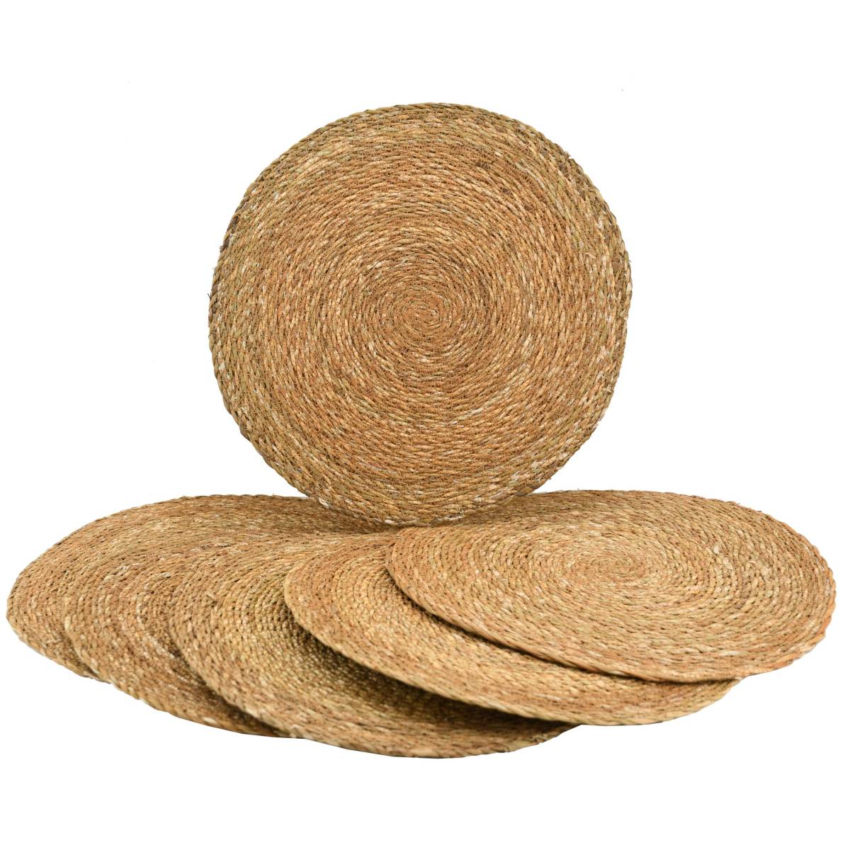 Aubry Gaspard - Set de table ronds en jonc naturel Zoho (Lot de 6) - Imagen 1