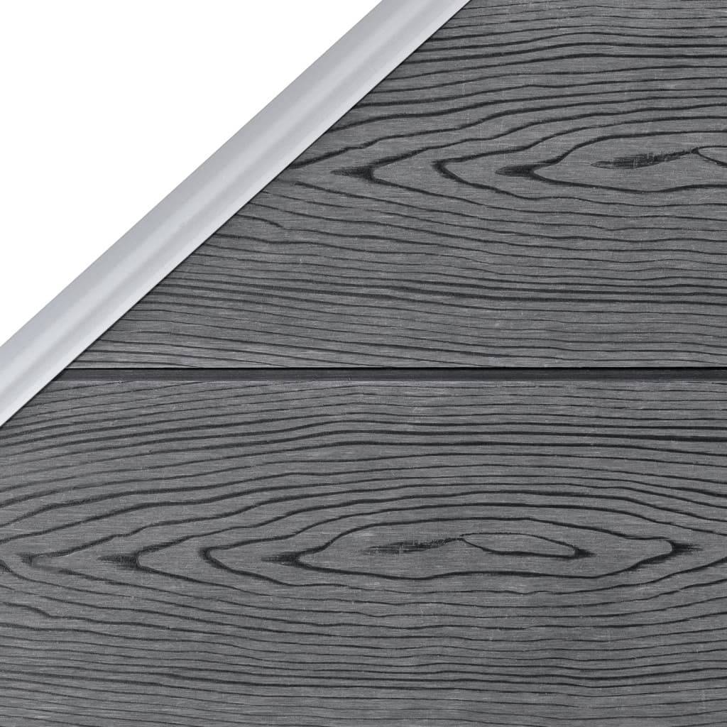 Clôture jardin WPC gris 446 x 186 cm 2 Carré + 1 Incliné - PANGIVO - Image 10