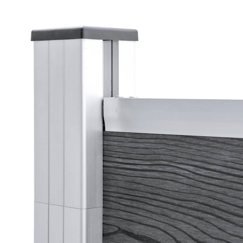 Clôture jardin WPC gris 446 x 186 cm 2 Carré + 1 Incliné - PANGIVO - Image 9
