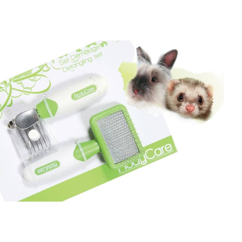 Set Démêlage carde douce et démêloir  pour Lapins, furets, hamsters - Imagen 2