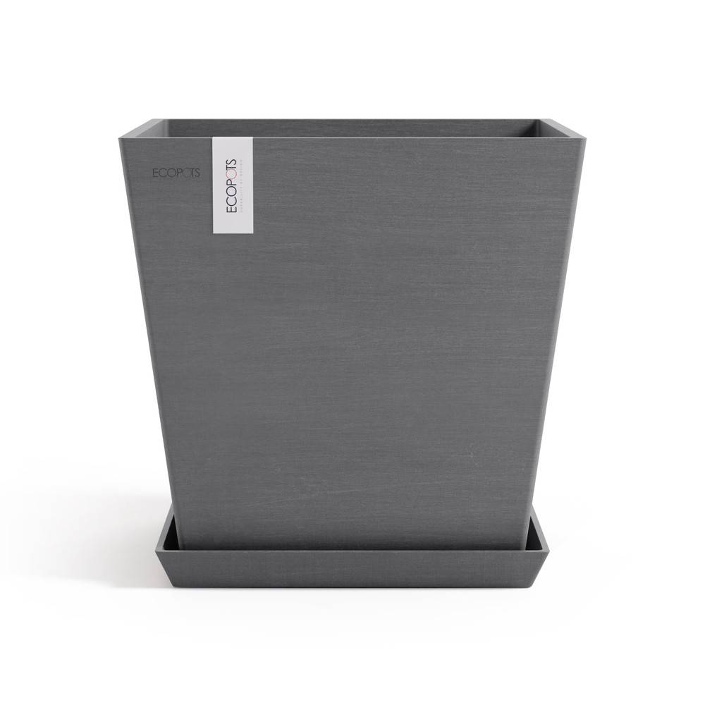 Ecopots - Pot Carré Rotterdam 35 Gris + réservoir d'eau - 35,2 x 35,2 x H. 34 cm - 30 L ECOPOTS - Imagen 3