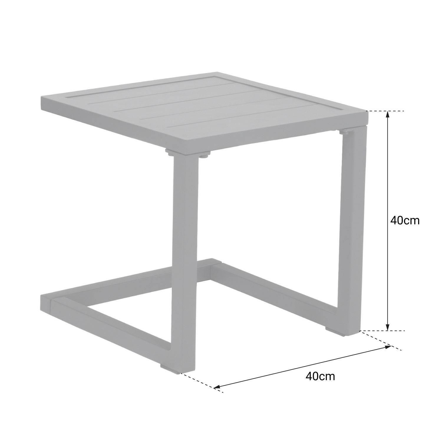 Happy Garden - Table d'appoint BARBADOS en aluminium blanc - HAPPY GARDEN - Imagen 5