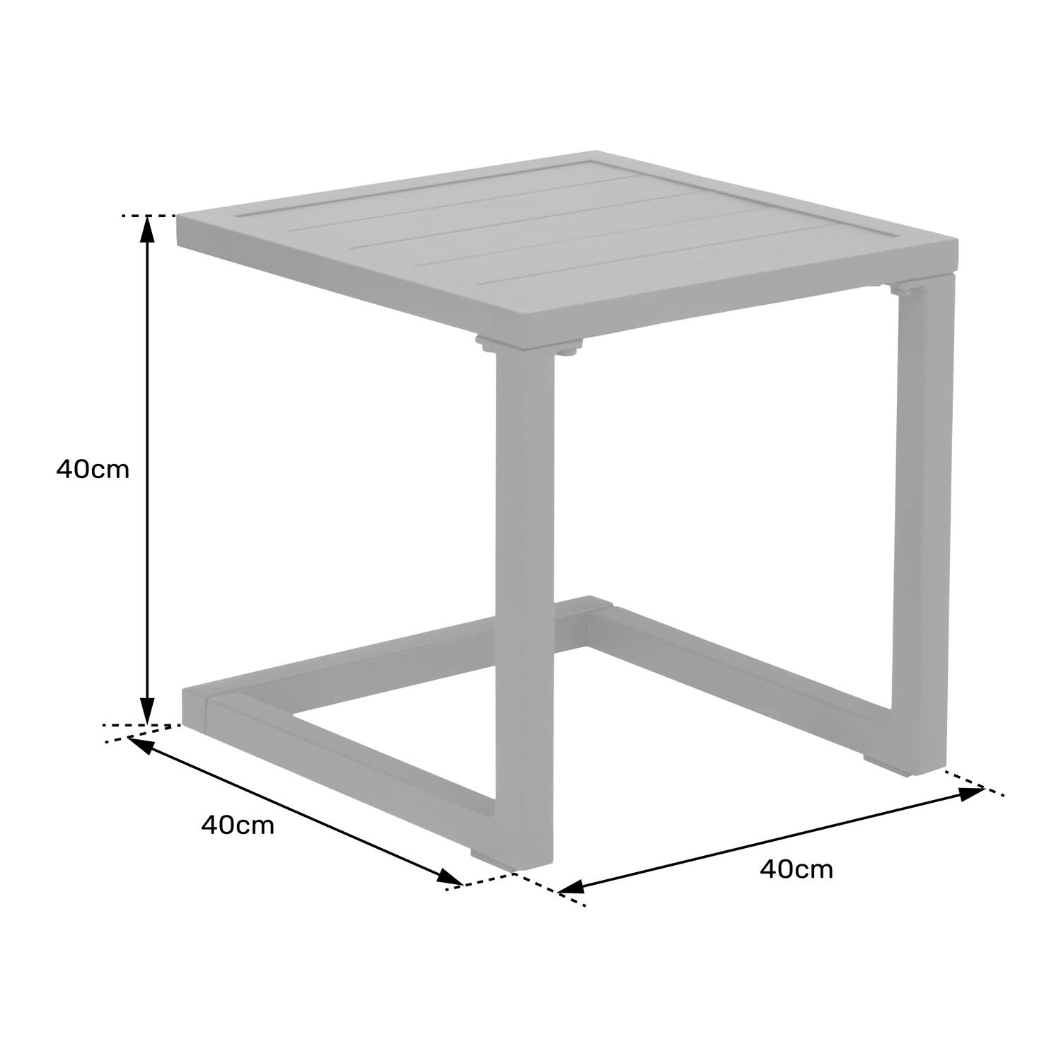 Happy Garden - Table d'appoint BARBADOS en aluminium blanc - HAPPY GARDEN - Imagen 4