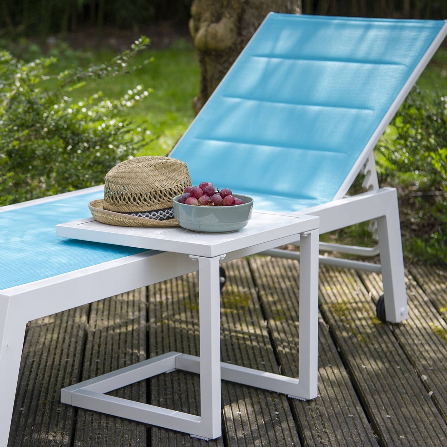 Happy Garden - Table d'appoint BARBADOS en aluminium blanc - HAPPY GARDEN - Imagen 3