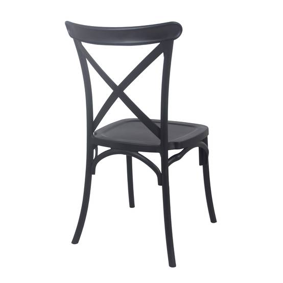 Oviala - Lot de 4 chaises de terrasse en plastique noir Dublin - Oviala - Imagen 5