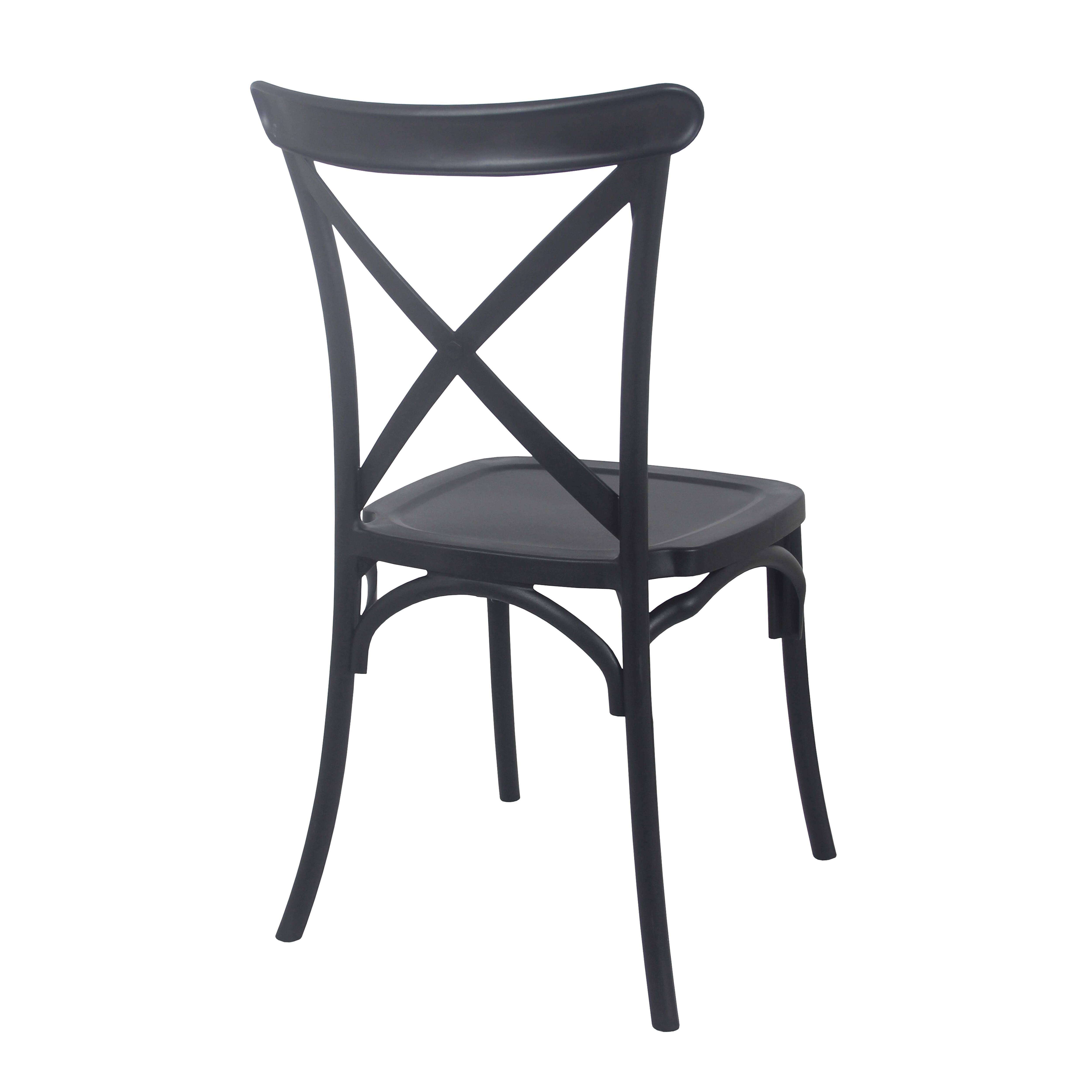 Oviala - Lot de 4 chaises de terrasse en plastique noir Dublin - Oviala - Imagen 5
