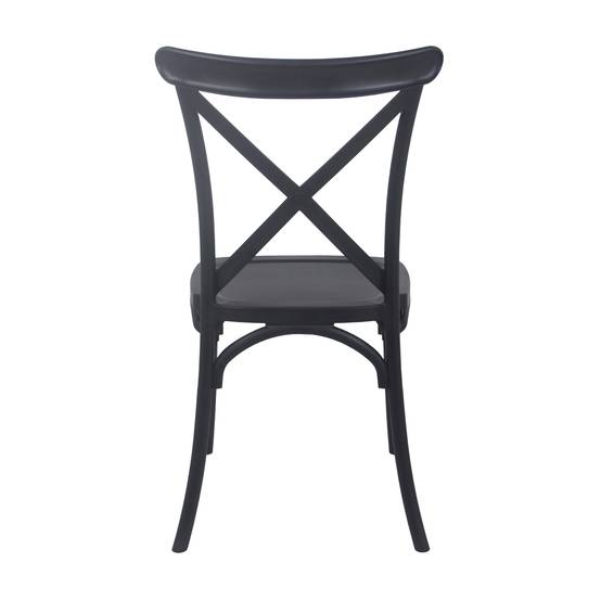 Oviala - Lot de 4 chaises de terrasse en plastique noir Dublin - Oviala - Imagen 4