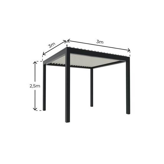 Pergola Bioclimatique Autoportante Motorisée Aluminium 3x3 Anthracite O ORIAL France - Image 4